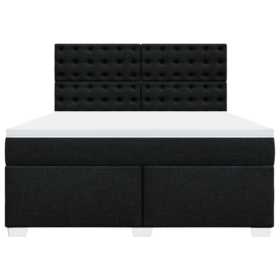 Sommier à lattes de lit avec matelas Noir 180x200 cm Tissu - 6