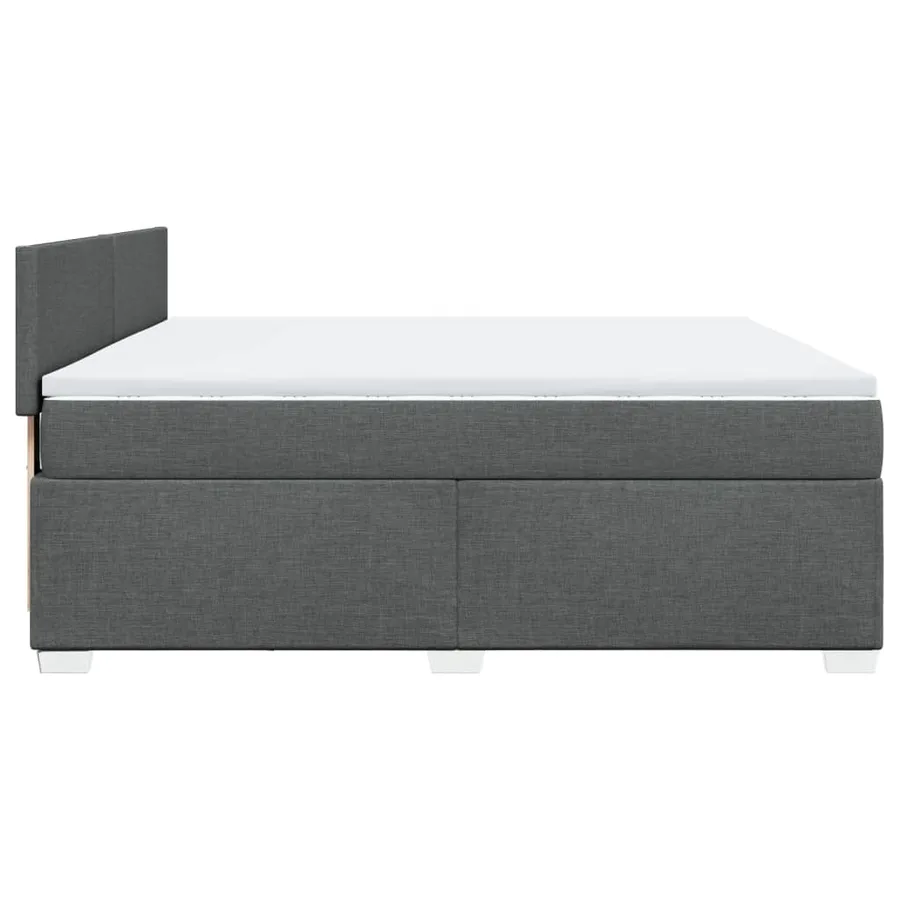 Sommier à lattes de lit avec matelas Gris foncé 180x200cm Tissu - 11