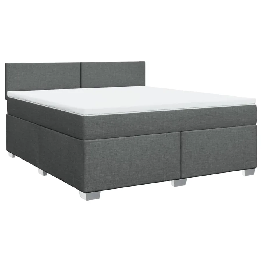 Sommier à lattes de lit avec matelas Gris foncé 180x200cm Tissu - 3