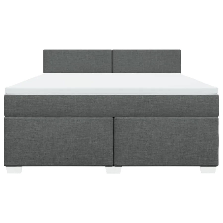 Sommier à lattes de lit avec matelas Gris foncé 180x200cm Tissu - 6