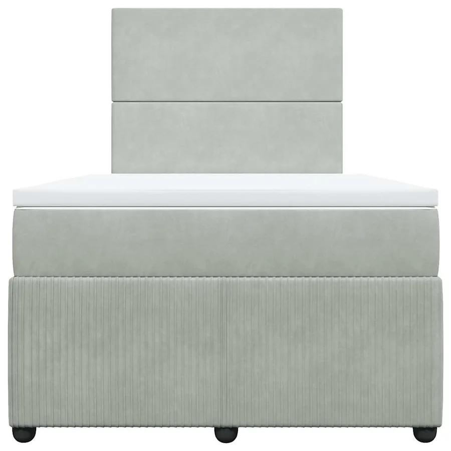 Sommier à lattes de lit et matelas gris clair 120x190cm velours - 4