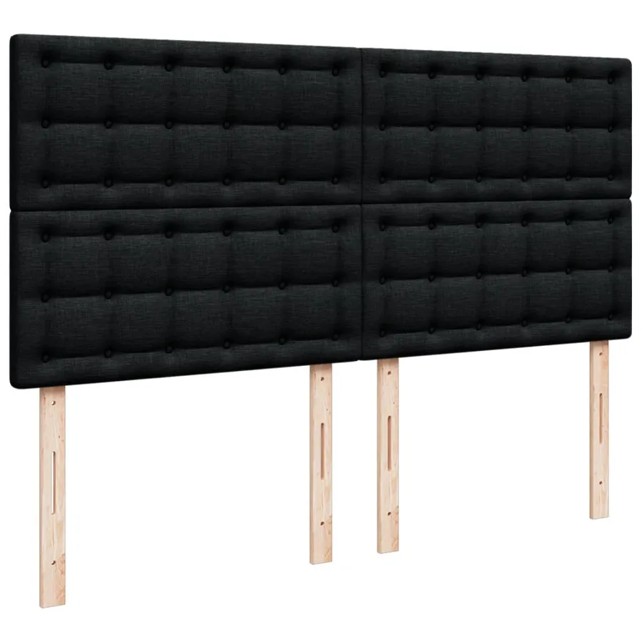 Sommier à lattes de lit avec matelas Noir 180x200 cm Tissu - 8