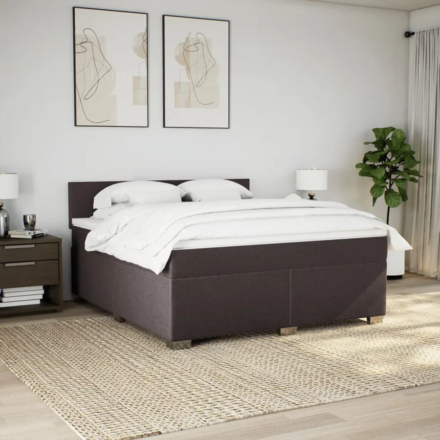 Sommier à lattes de lit avec matelas Marron foncé 180x200 cm - 3