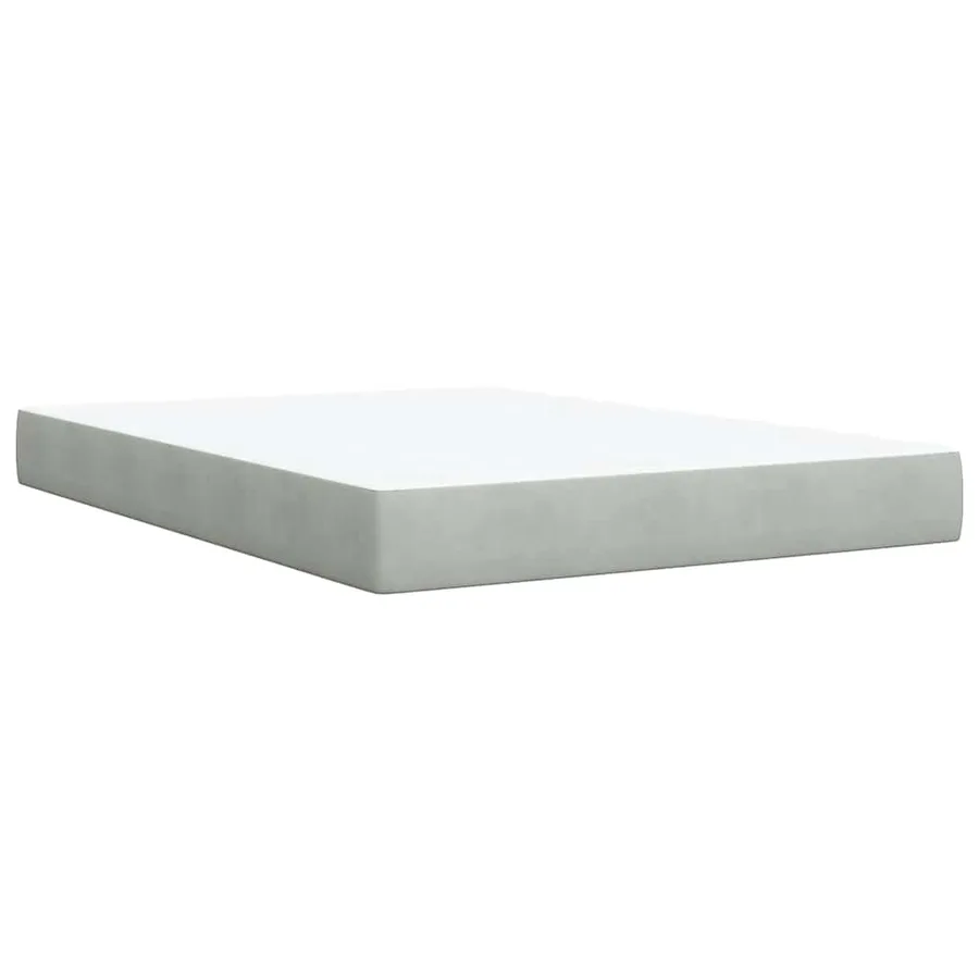 Sommier à lattes de lit et matelas Gris clair 140x200cm Velours - 10