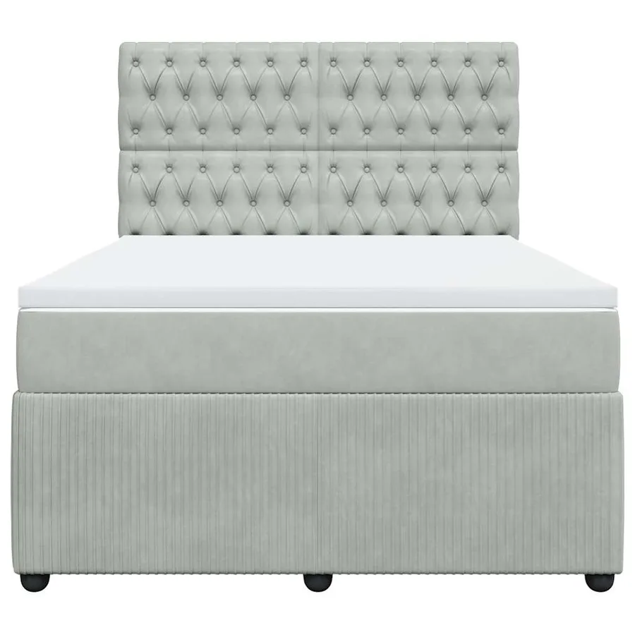 Sommier à lattes de lit et matelas Gris clair 140x200cm Velours - 4