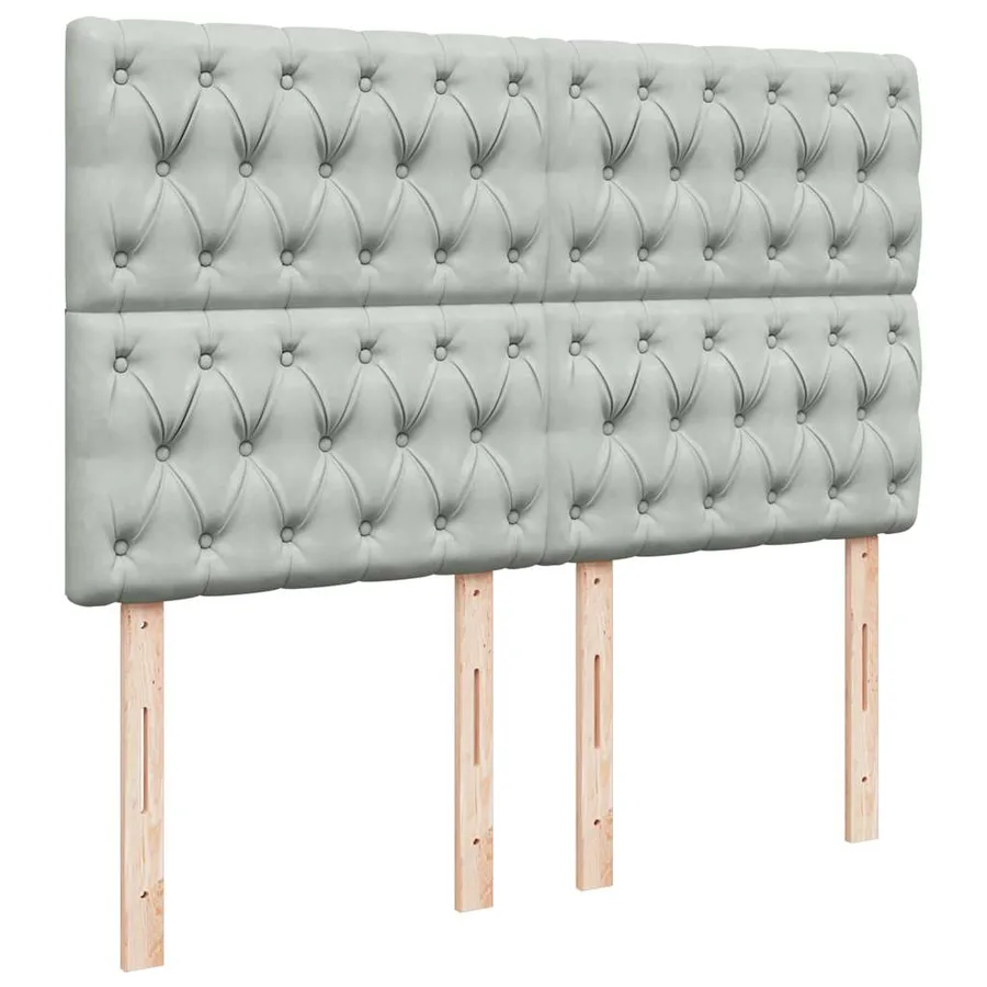Sommier à lattes de lit et matelas Gris clair 140x200cm Velours - 7
