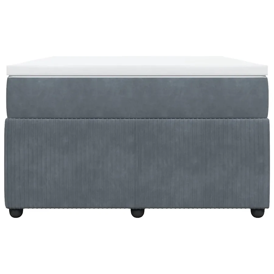 Sommier à lattes de lit et matelas gris foncé 120x190cm velours - 4