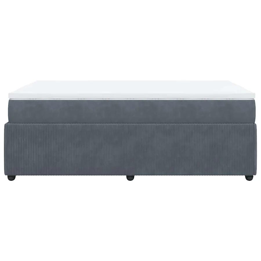 Sommier à lattes de lit et matelas gris foncé 120x190cm velours - 8