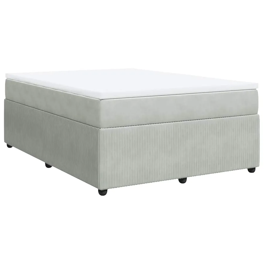 Sommier à lattes de lit et matelas Gris clair 140x190cm Velours - 2