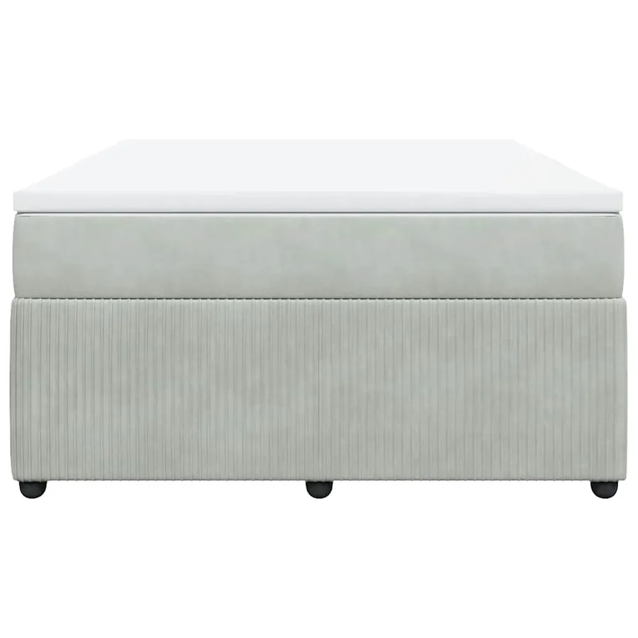 Sommier à lattes de lit et matelas Gris clair 140x190cm Velours - 4