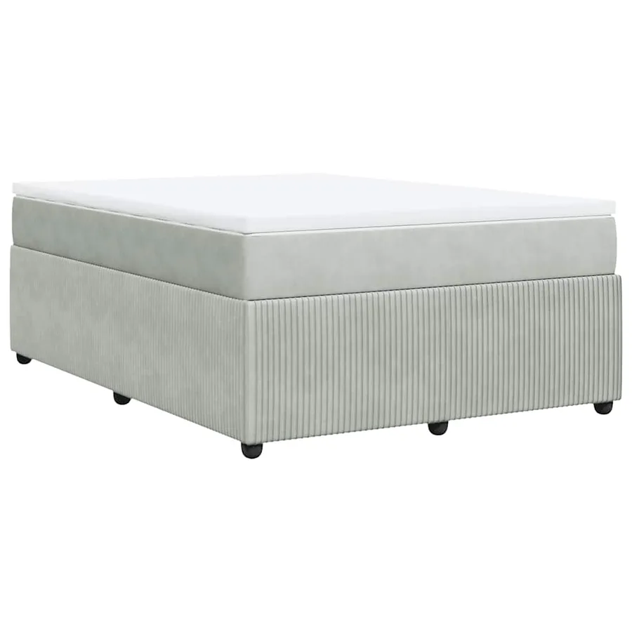 Sommier à lattes de lit et matelas Gris clair 140x190cm Velours - 9