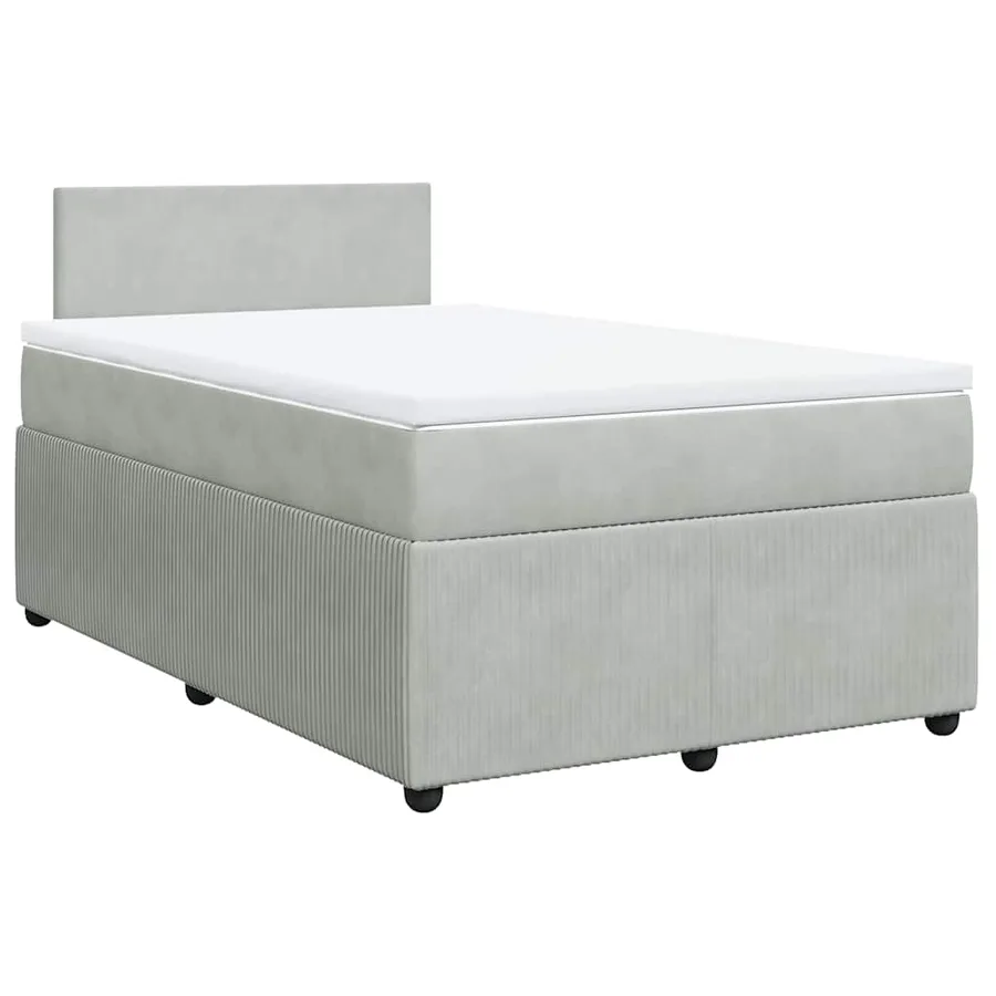 Sommier à lattes de lit et matelas Gris clair 120x200cm Velours - 2