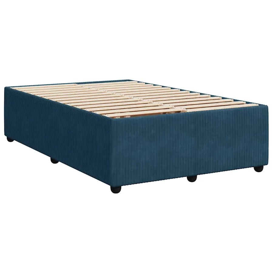 Sommier à lattes de lit et matelas Bleu foncé 120x200cm Velours - 8