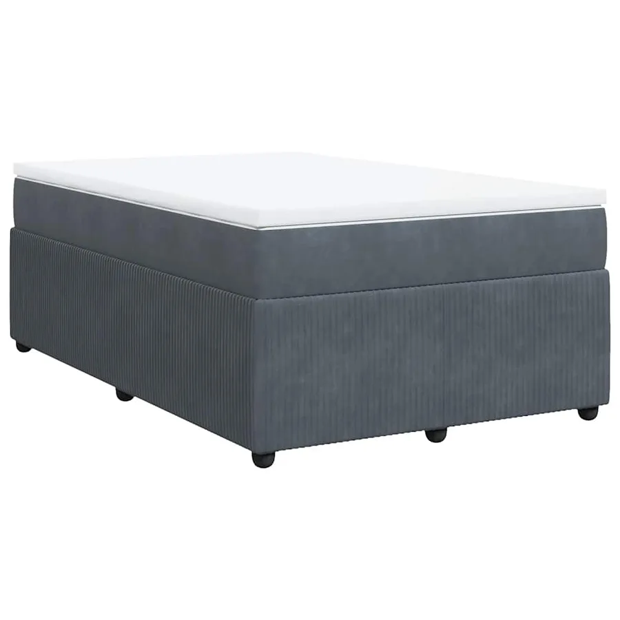 Sommier à lattes de lit et matelas Gris foncé 120x200cm Velours - 2