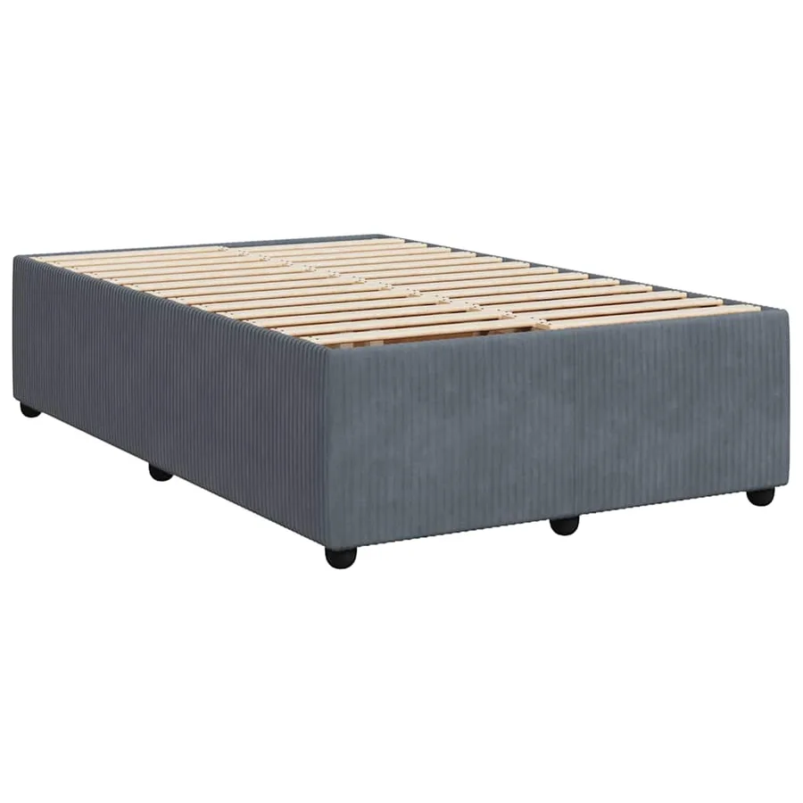 Sommier à lattes de lit et matelas Gris foncé 120x200cm Velours - 5