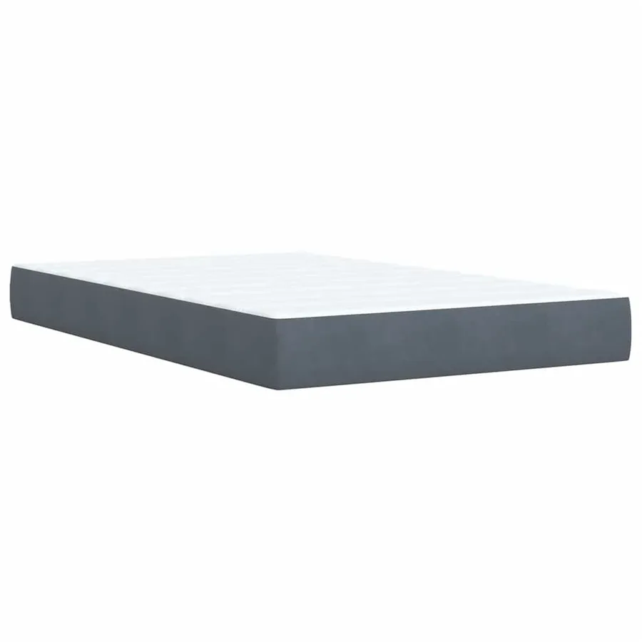 Sommier à lattes de lit et matelas Gris foncé 120x200cm Velours - 6