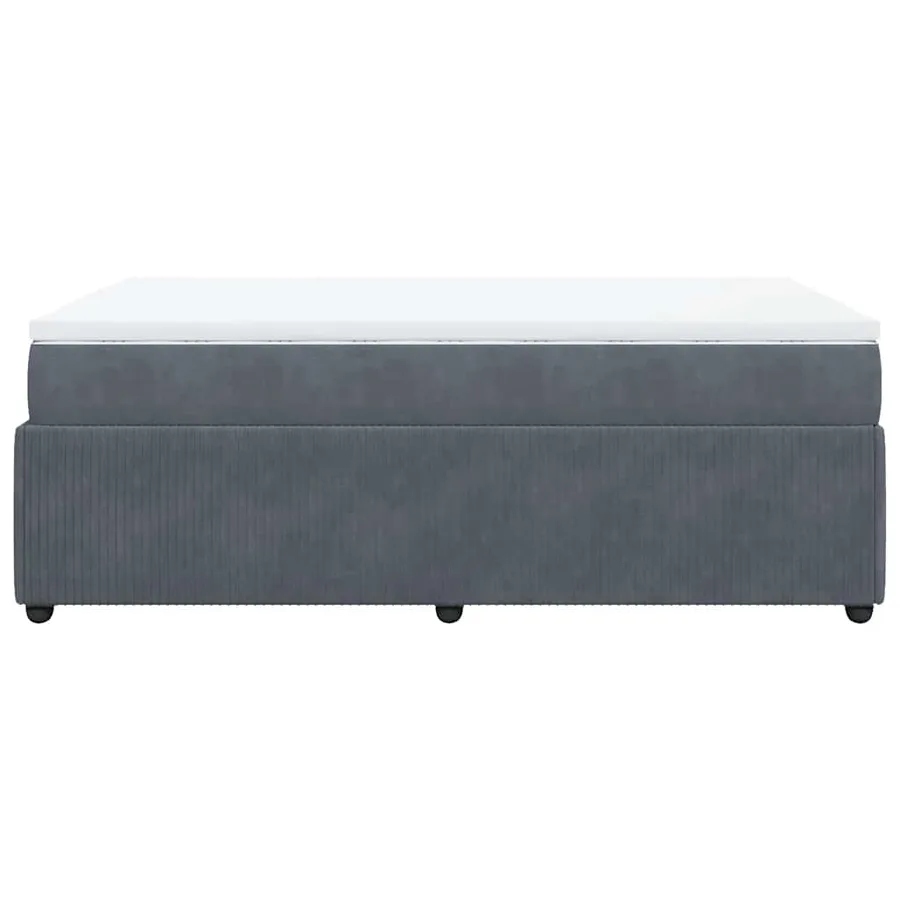 Sommier à lattes de lit et matelas Gris foncé 120x200cm Velours - 8