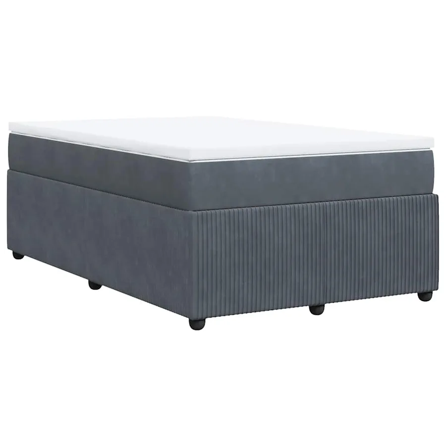 Sommier à lattes de lit et matelas Gris foncé 120x200cm Velours - 9