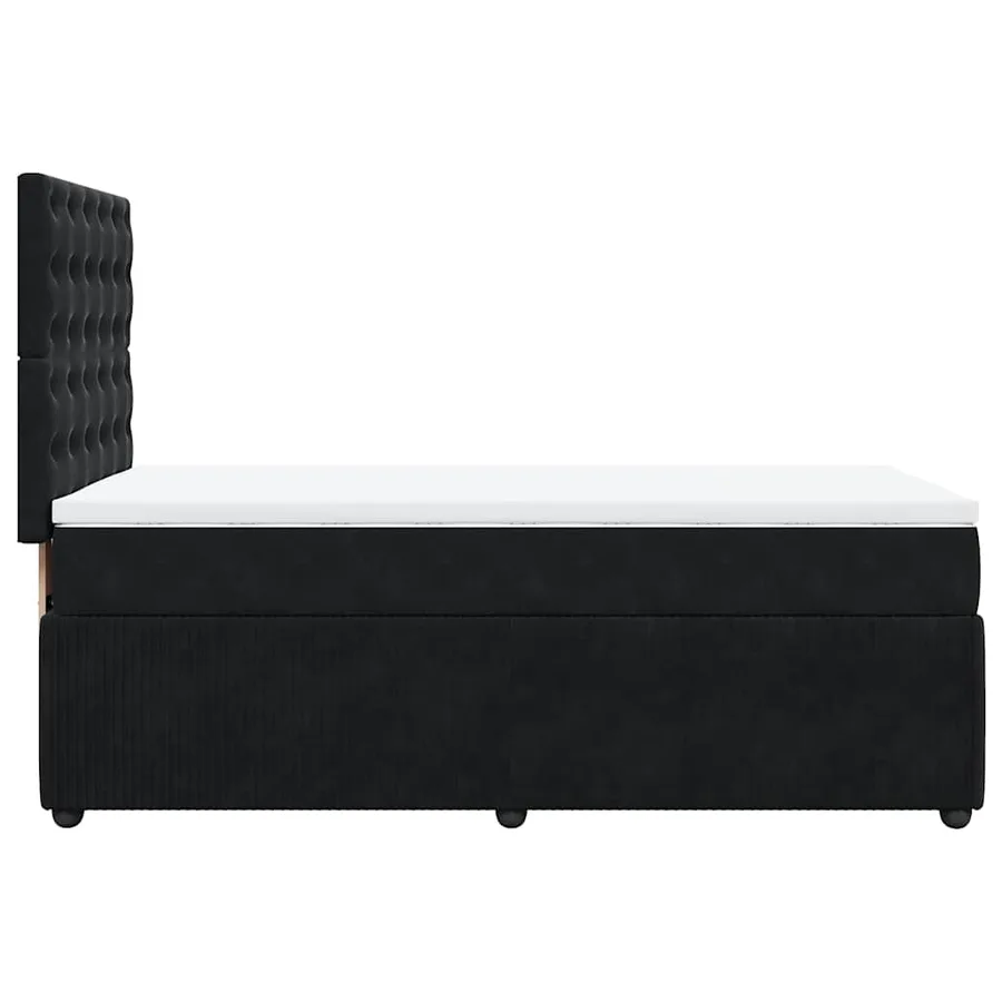 Sommier à lattes de lit avec matelas Noir 90x190 cm Velours - 5