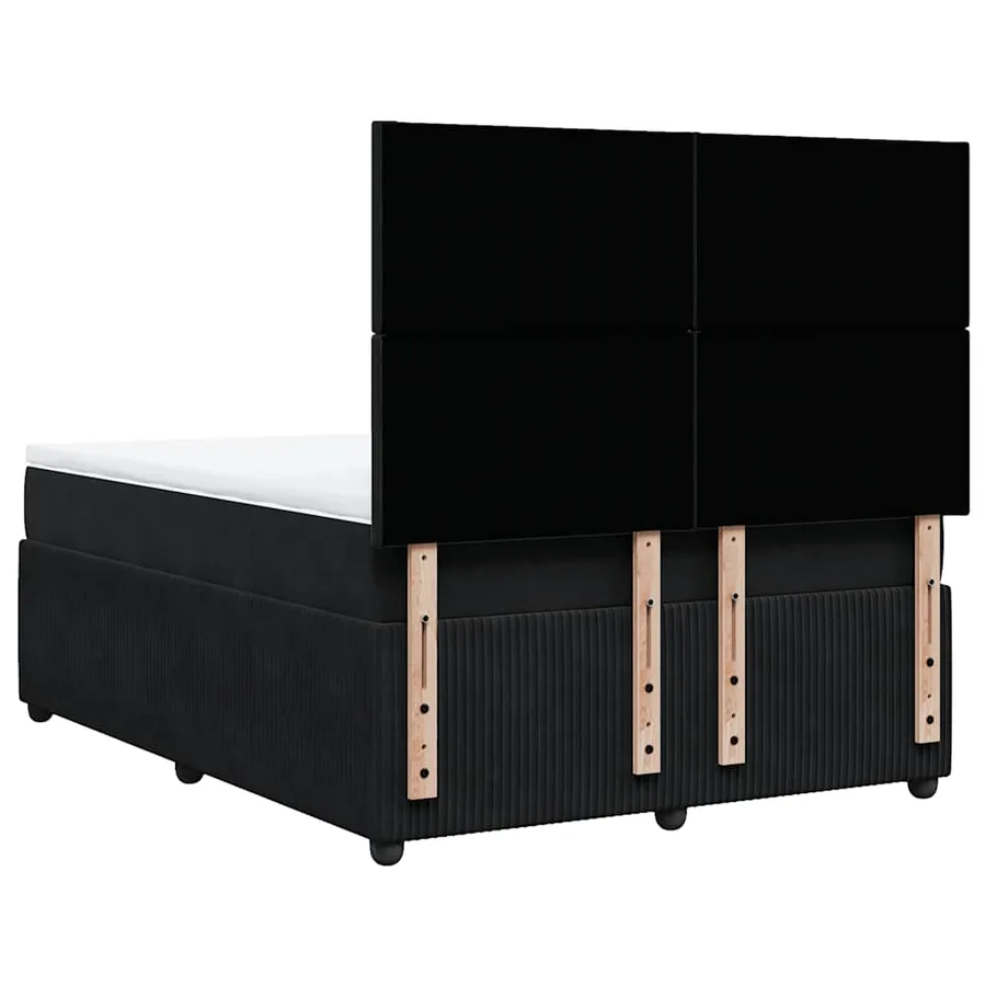 Sommier à lattes de lit avec matelas Noir 140x190 cm Velours - 6