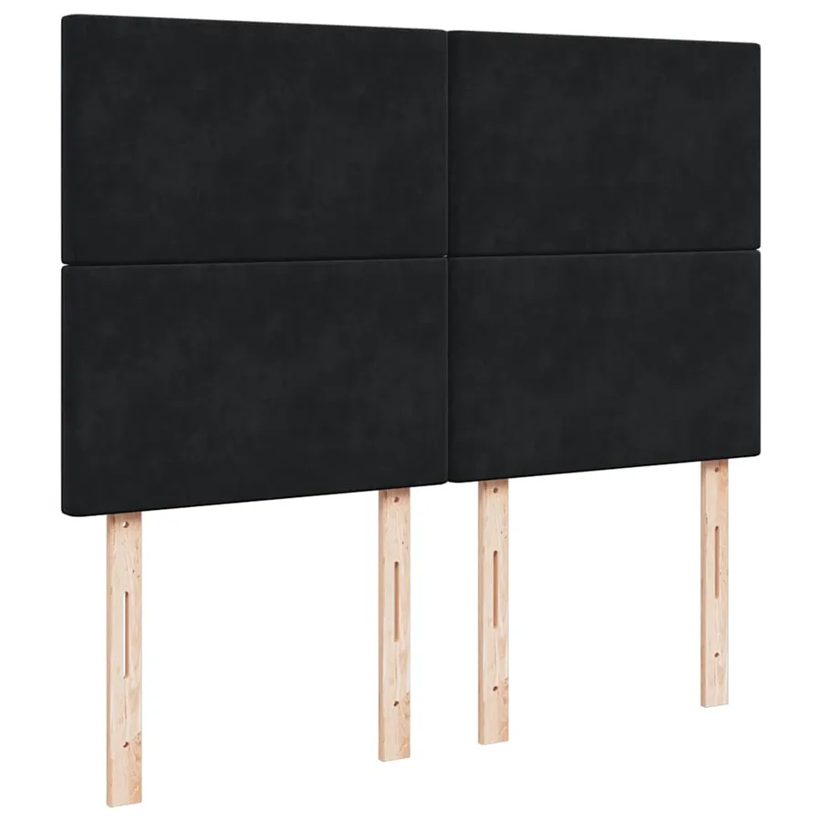 Sommier à lattes de lit avec matelas Noir 140x190 cm Velours - 7