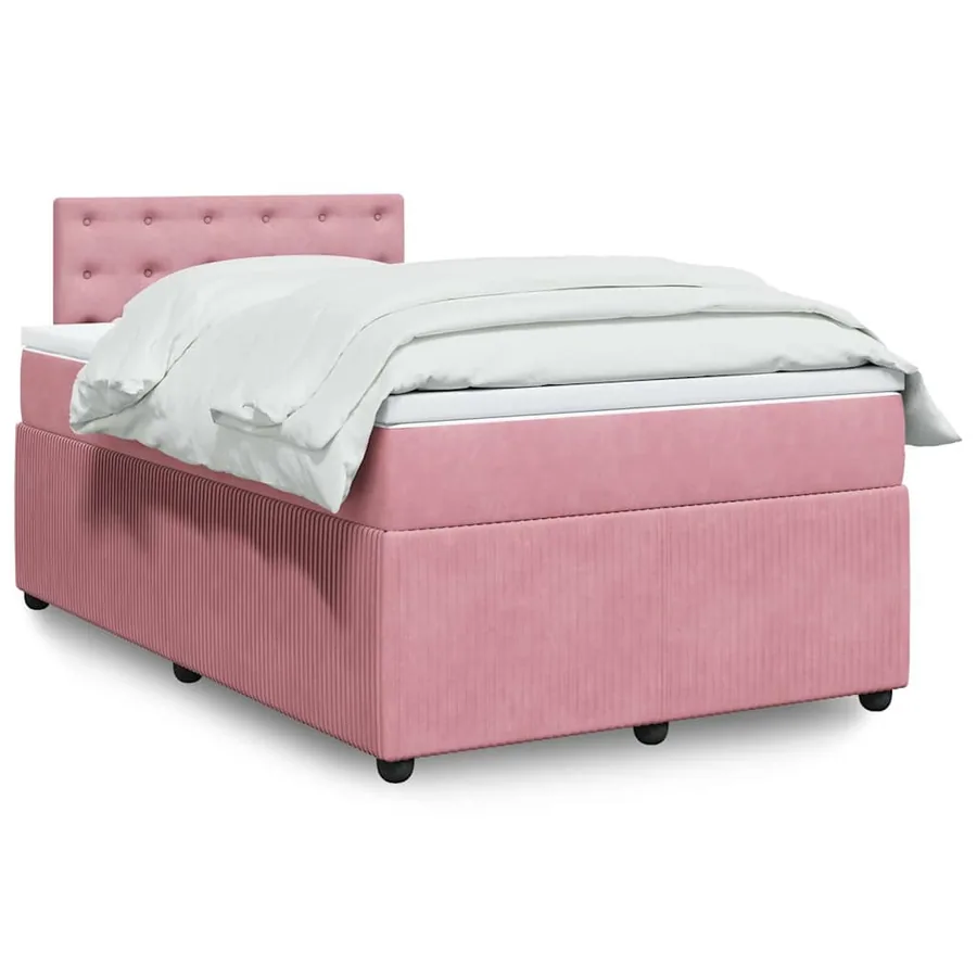 Sommier à lattes de lit avec matelas Rose 120x200 cm Velours