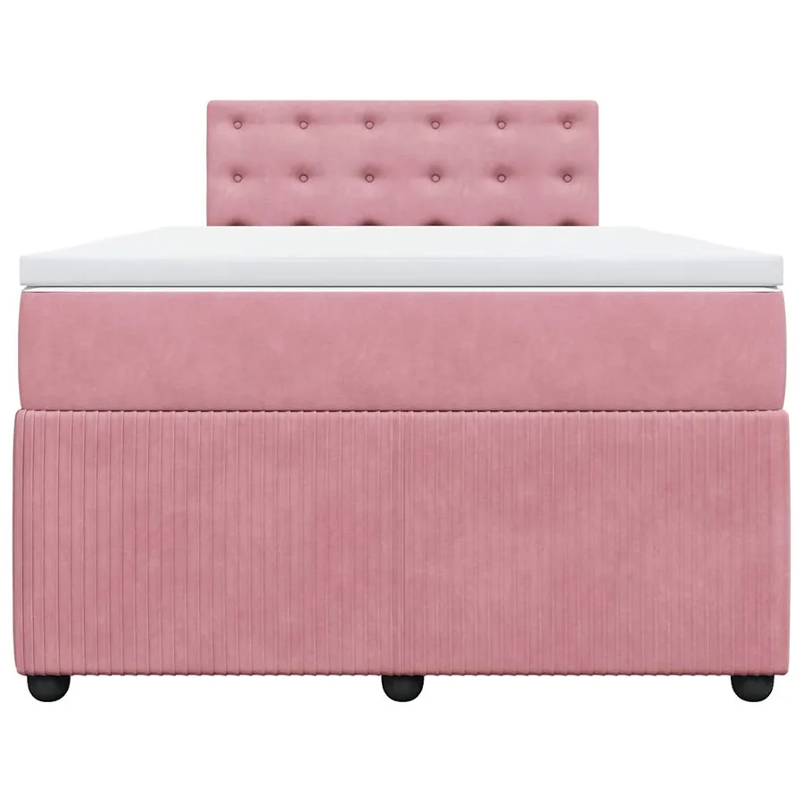 Sommier à lattes de lit avec matelas Rose 120x200 cm Velours - 4