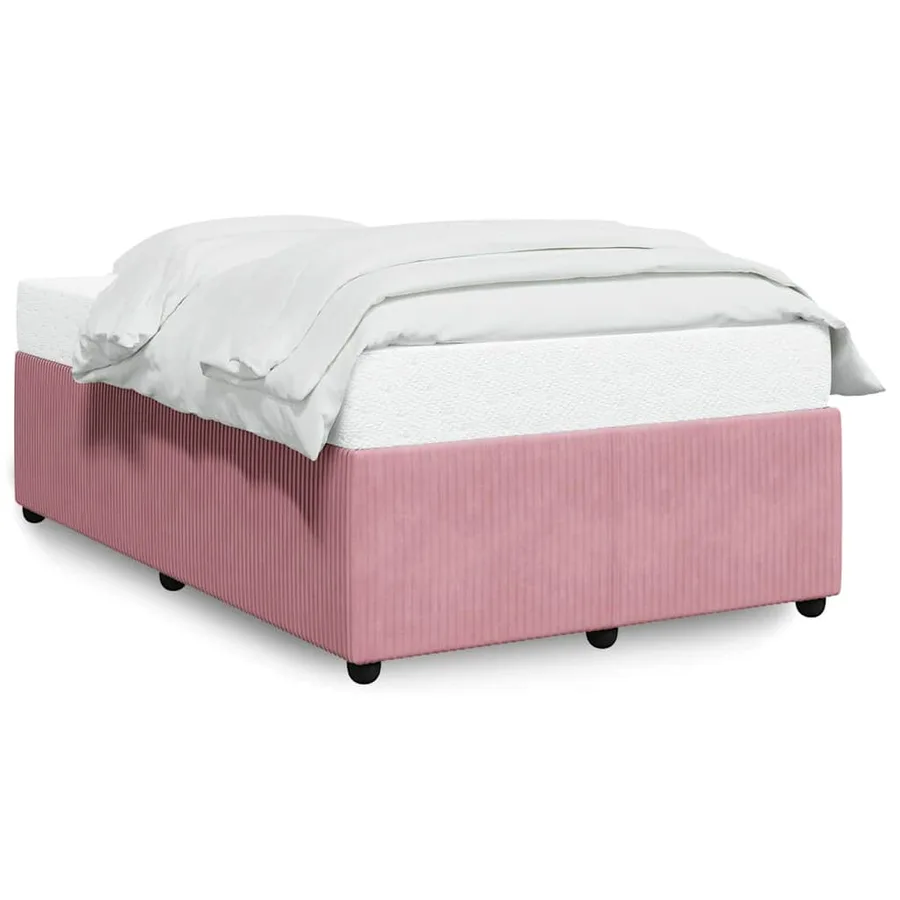 Cadre de lit sans matelas rose 120x200 cm velours - 2