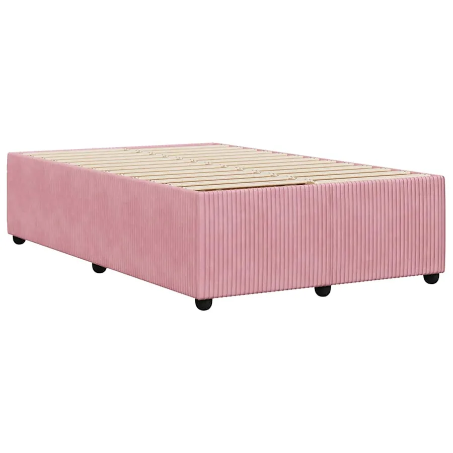 Cadre de lit sans matelas rose 120x200 cm velours - 6
