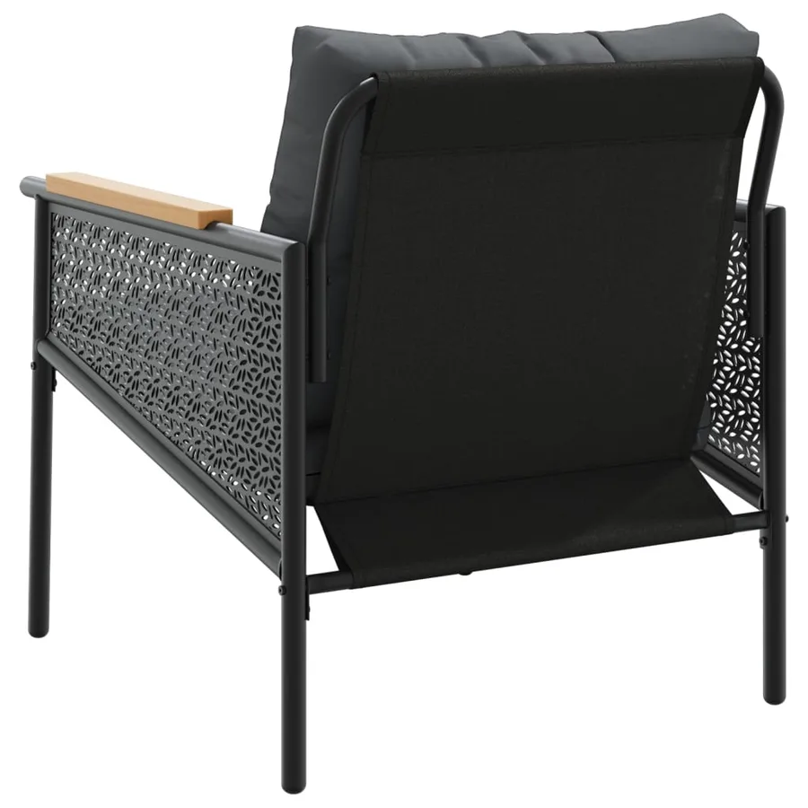 Chaises de jardin avec coussins lot de 2 noir acier - 6
