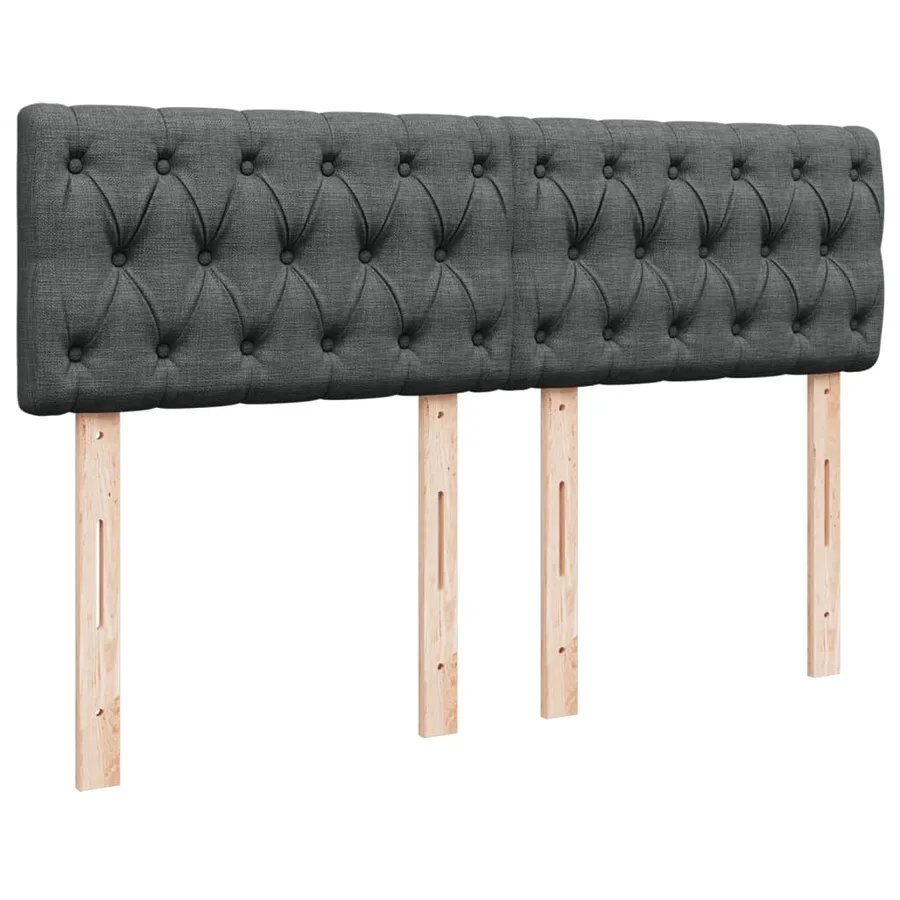 Sommier à lattes de lit avec matelas Gris foncé 140x200cm Tissu - 12