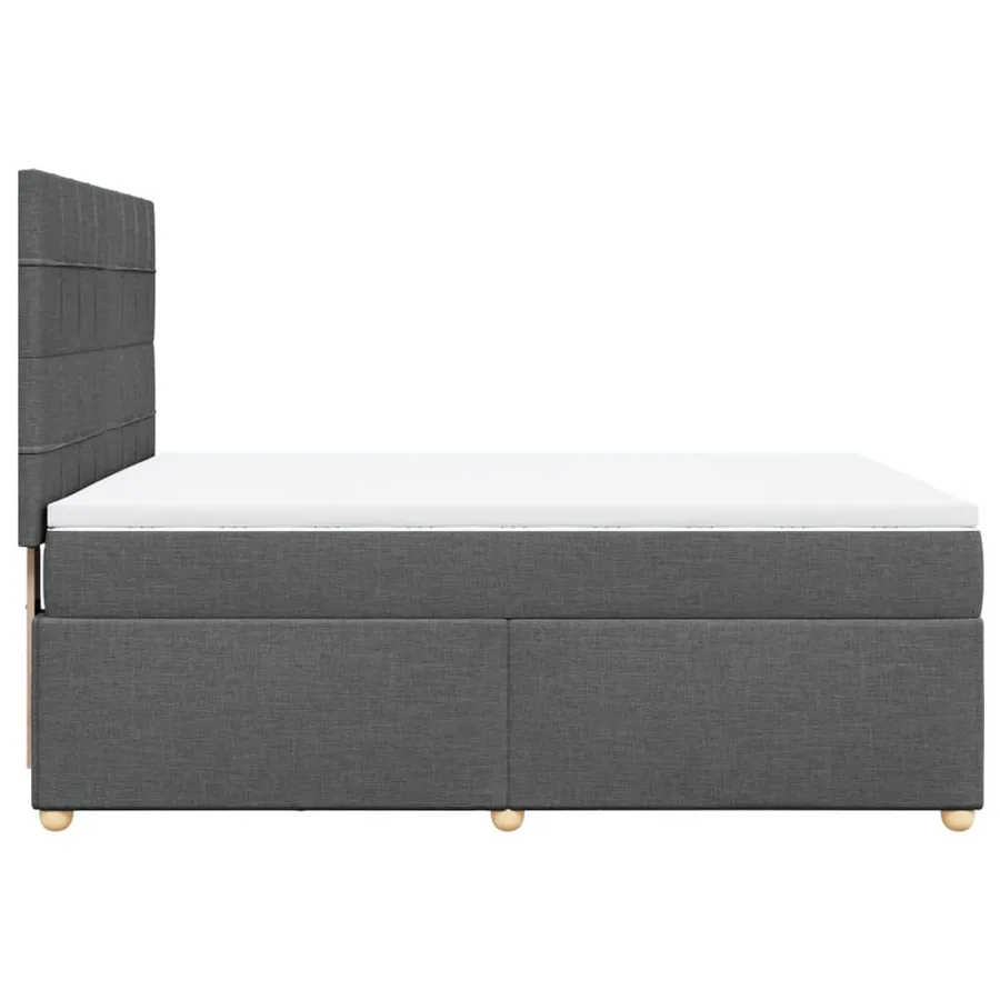 Sommier à lattes de lit avec matelas Gris foncé 140x200cm Tissu - 5