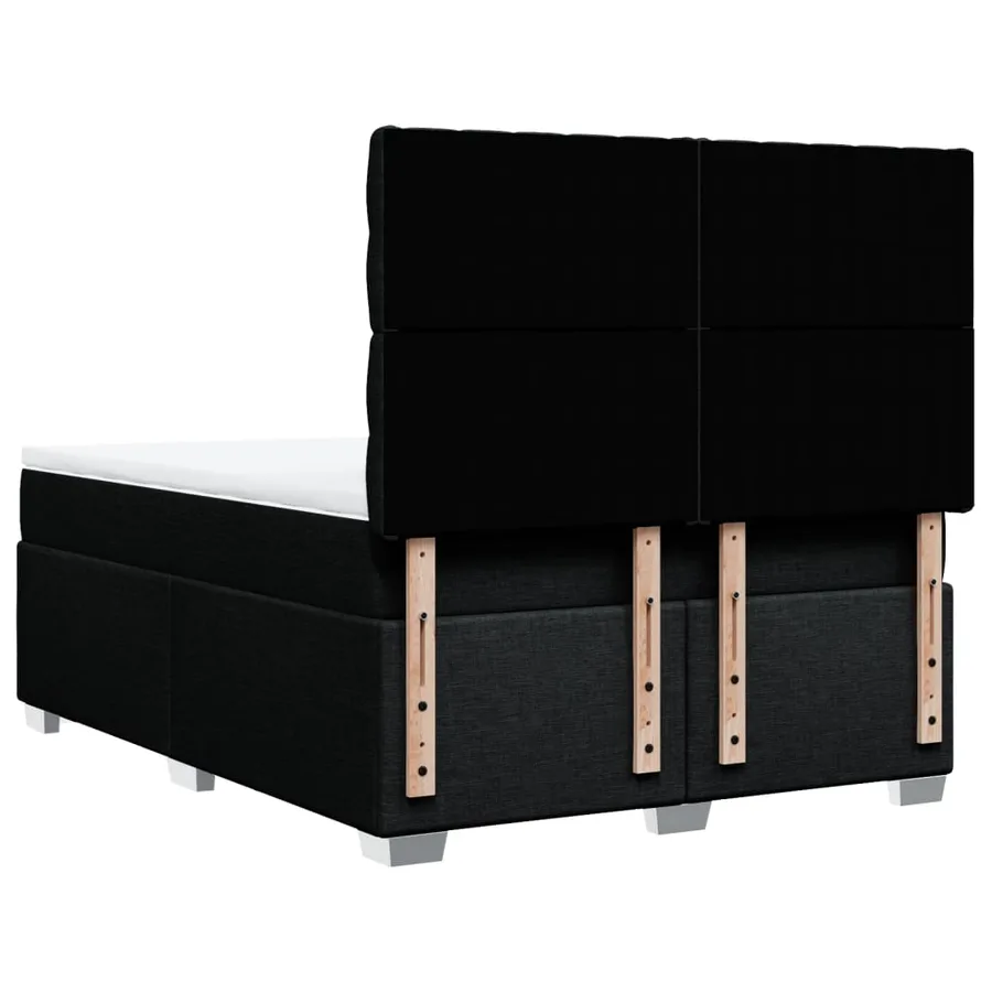 Sommier à lattes de lit avec matelas Noir 160x200 cm Tissu - 10