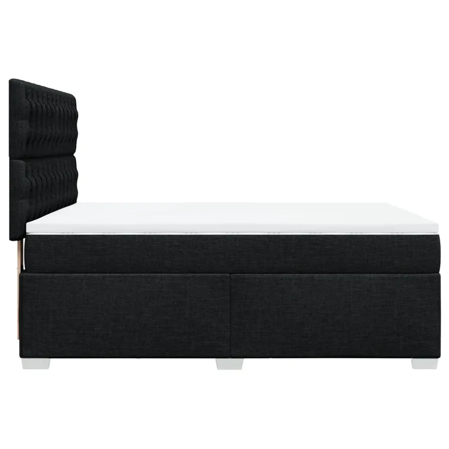 Sommier à lattes de lit avec matelas Noir 160x200 cm Tissu - 9