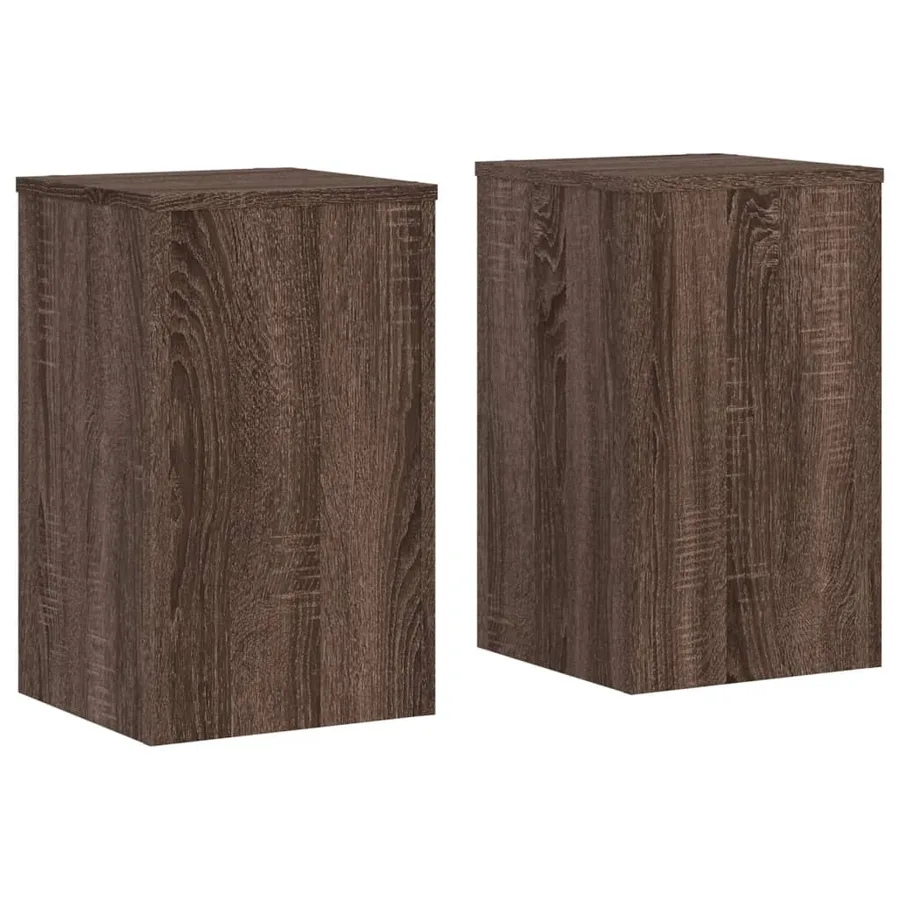 Supports pour plantes 2 pcs chêne marron bois d'ingénierie - 2