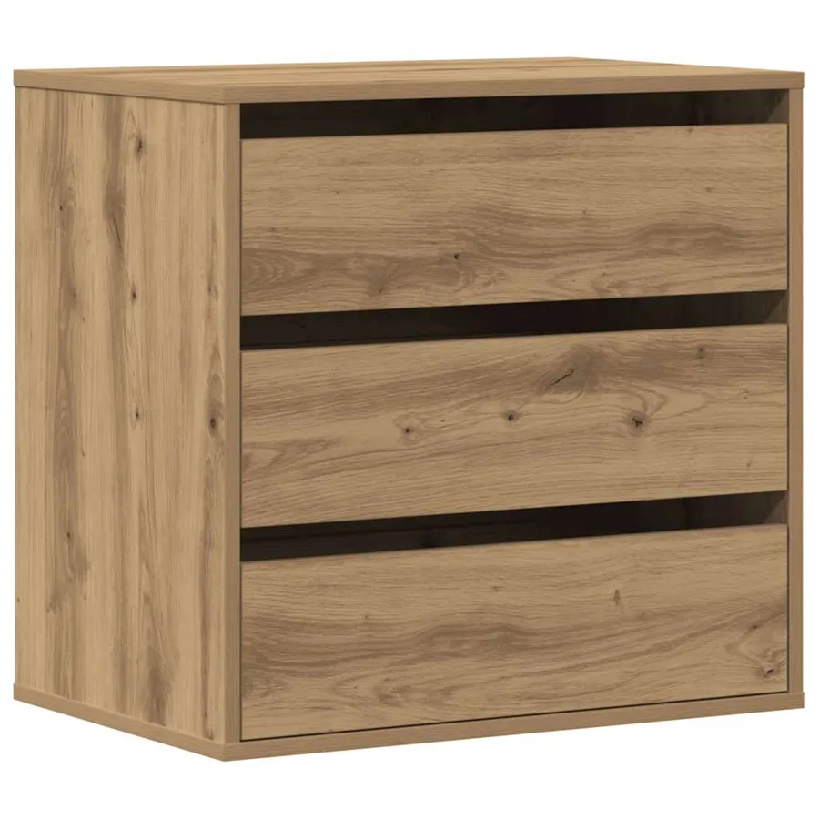 Commode d'angle chêne artisanal 60x41x58 cm bois d'ingénierie - 2