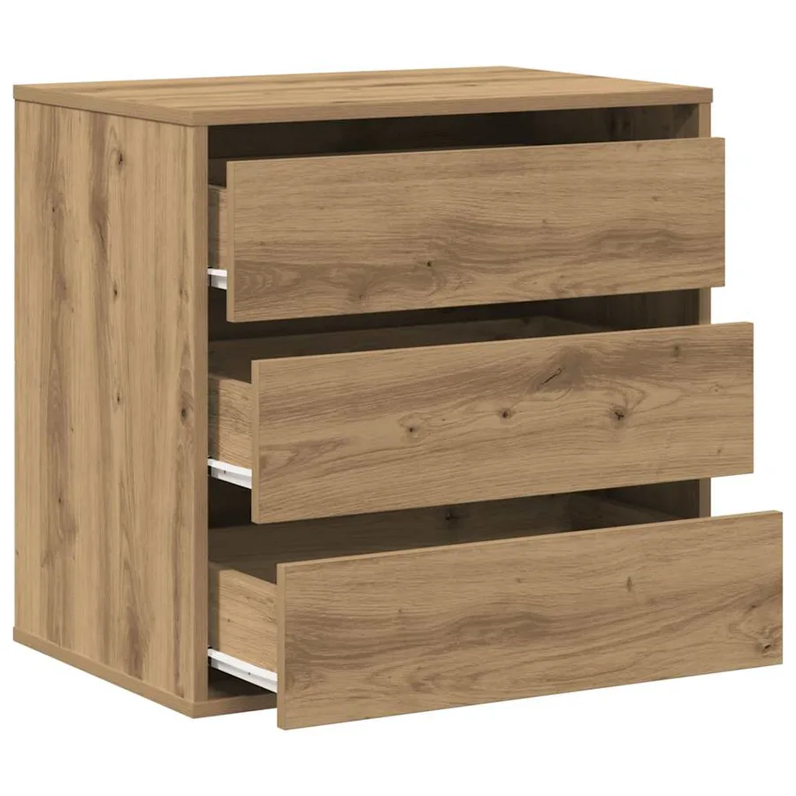Commode d'angle chêne artisanal 60x41x58 cm bois d'ingénierie - 5