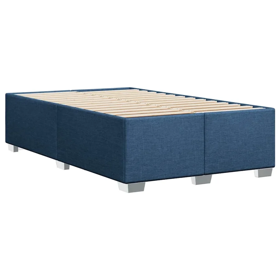 Sommier à lattes de lit avec matelas bleu 120x190 cm tissu - 8