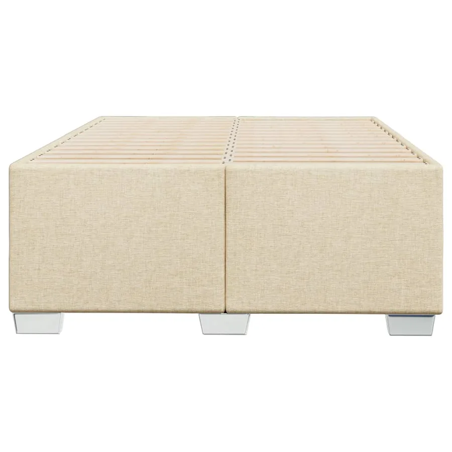 Cadre de lit sans matelas crème 120x190 cm tissu - 4