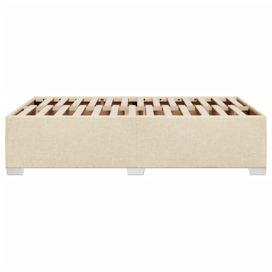 Cadre de lit sans matelas crème 120x190 cm tissu - 5