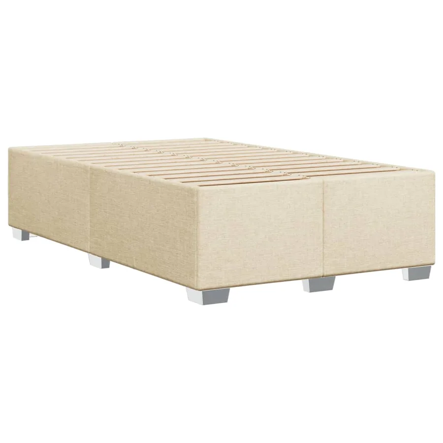 Cadre de lit sans matelas crème 120x190 cm tissu - 6