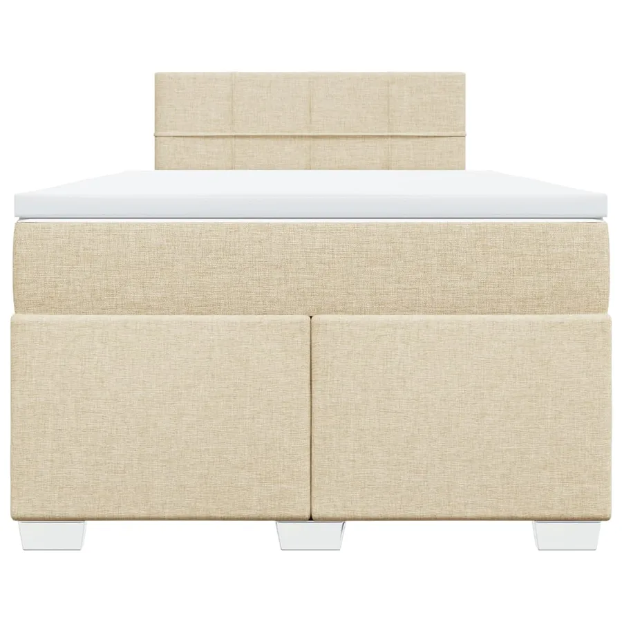 Sommier à lattes de lit avec matelas crème 120x190 cm tissu - 4