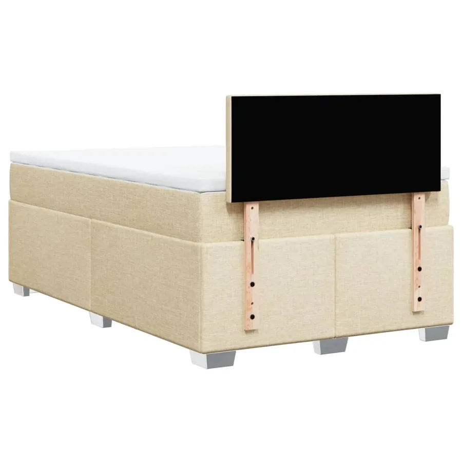 Sommier à lattes de lit avec matelas crème 120x190 cm tissu - 12