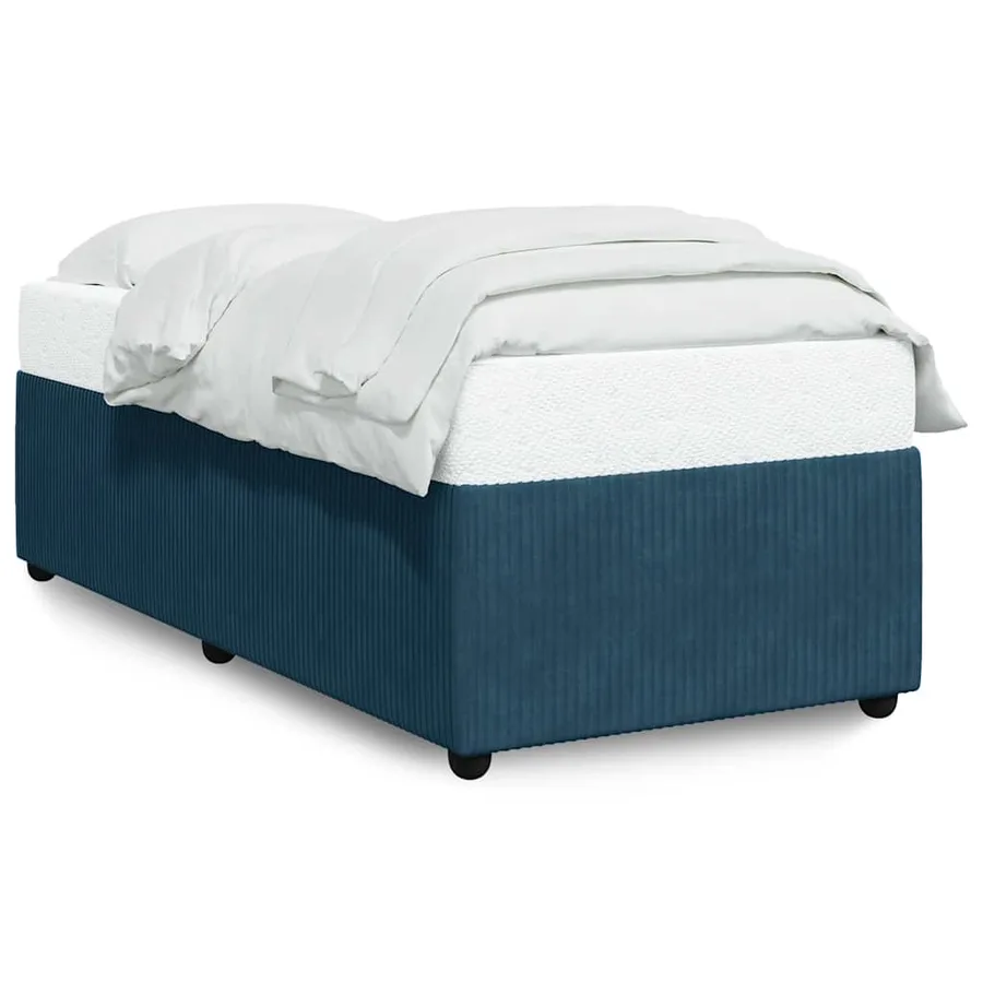 Cadre de lit sans matelas bleu 90x200 cm velours - 2