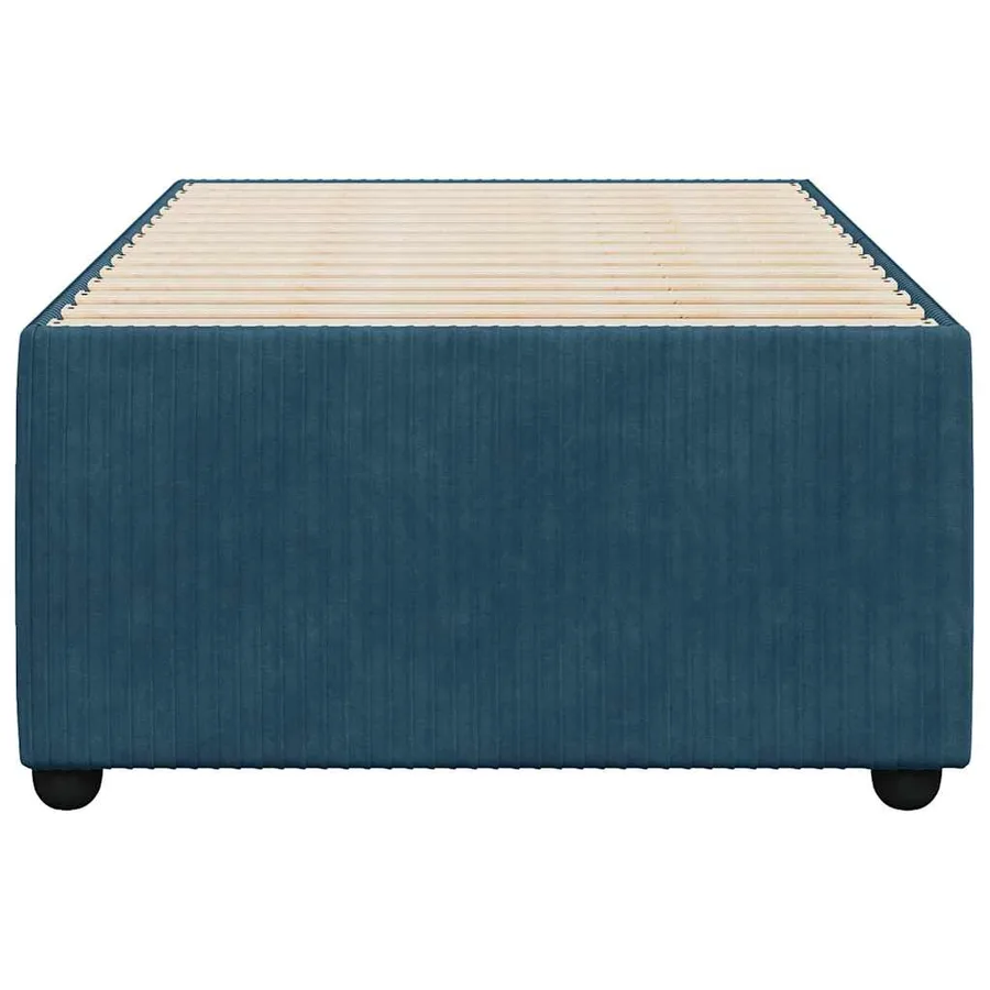 Cadre de lit sans matelas bleu 90x200 cm velours - 4