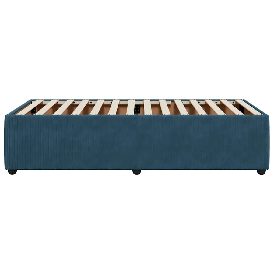 Cadre de lit sans matelas bleu 90x200 cm velours - 5