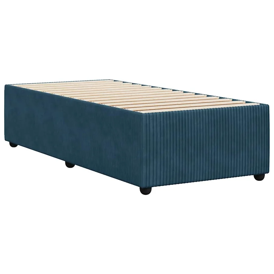 Cadre de lit sans matelas bleu 90x200 cm velours - 6