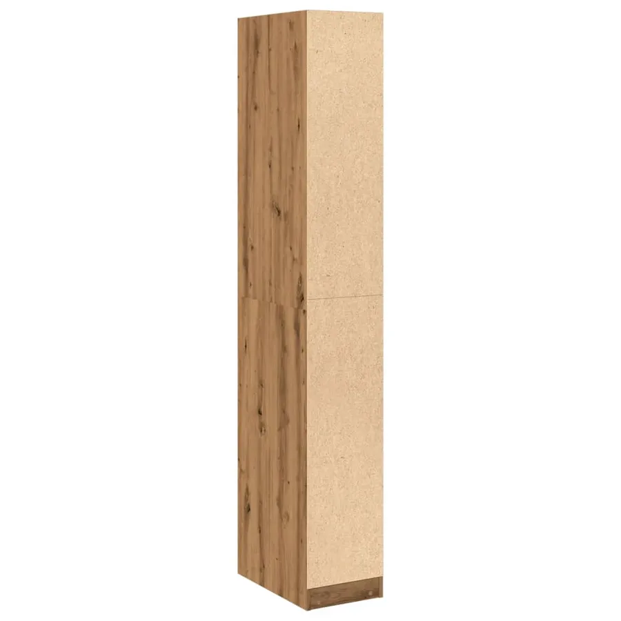 Garde-robe chêne artisanal 30x50x200 cm bois d'ingénierie - 7