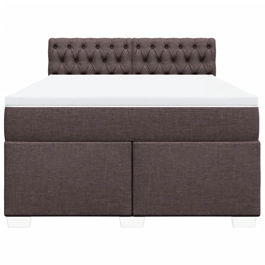 Sommier à lattes de lit avec matelas Marron foncé 160x200 cm - 6