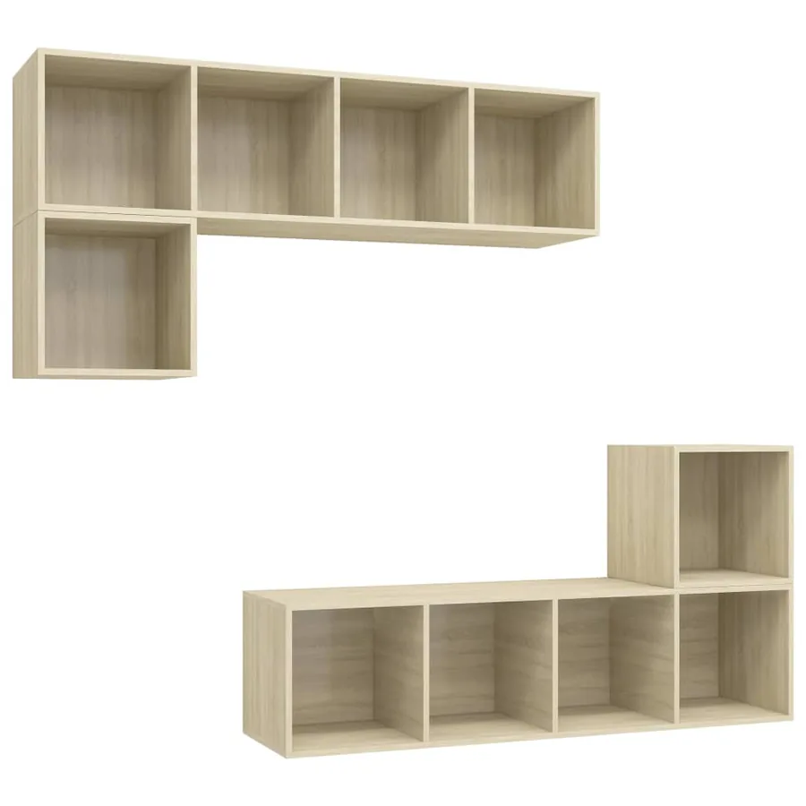 Ensemble de meubles TV 4 pcs Chêne sonoma Bois d'ingénierie - 2
